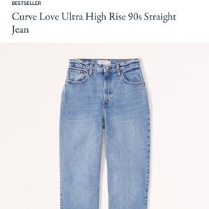 Abercrombie Curve Love 90s Slim Straight Ultra High Rise Size 33/16